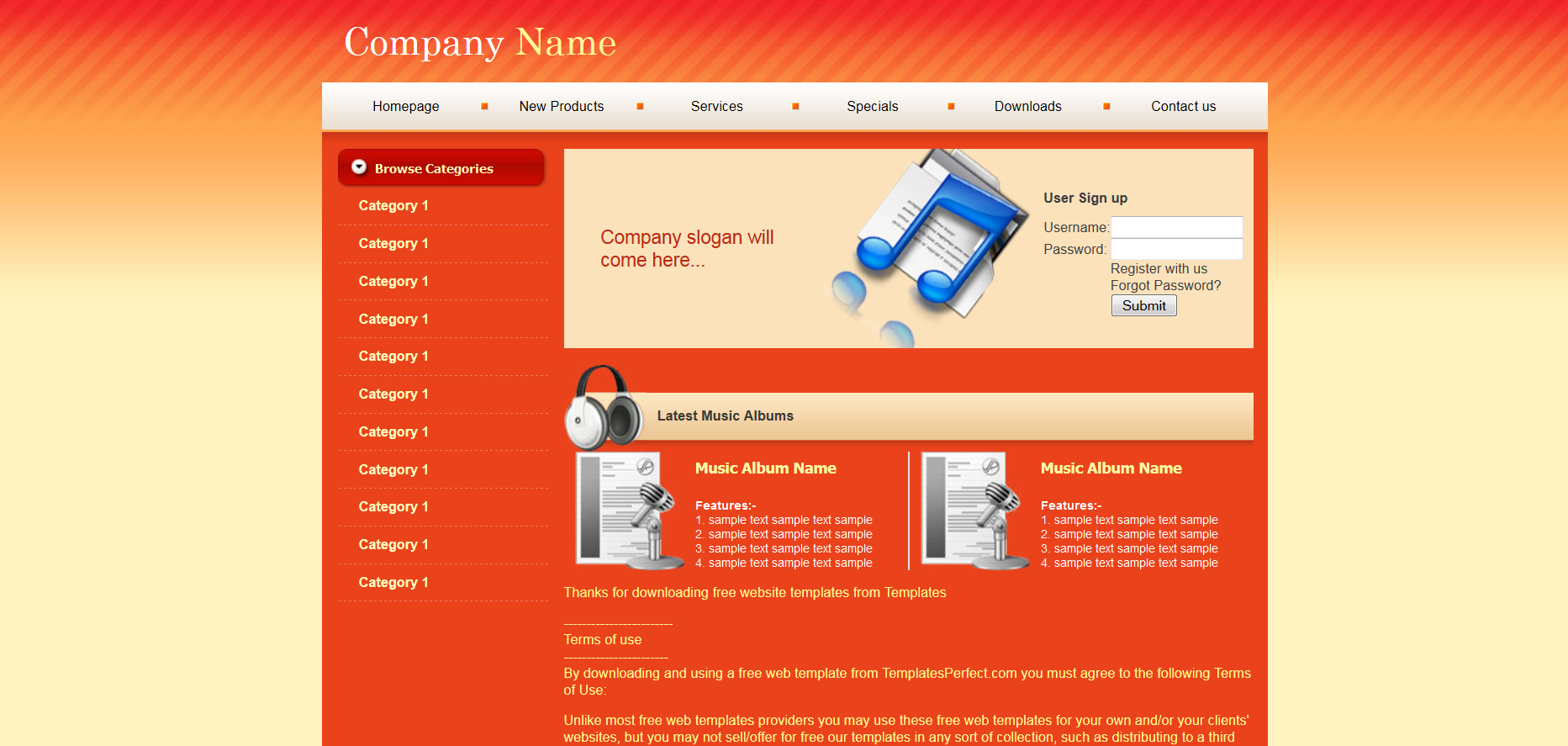 Шаблон сайта Музыка №346