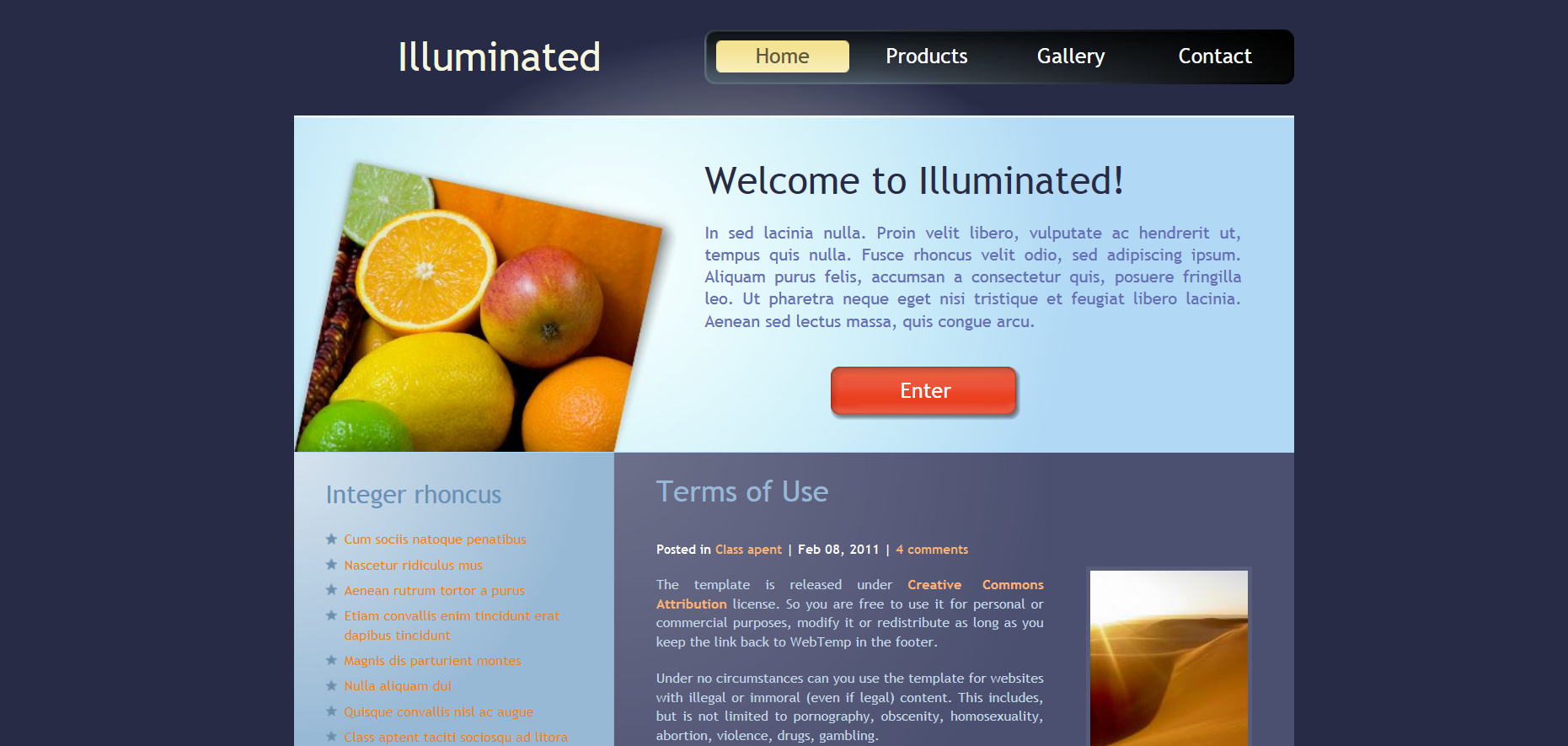 Шаблон сайта Природа №65